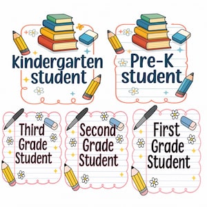 Back to School PNG Bundle: Grade Level Designs (Digital Download)