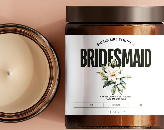 Smells Like Bridesmaid Candle, Bridesmaid Candle, Bridesmaid Gifts, Bridal Party Gifts, Bridesmaid Box, Wedding Party Favors, Candle Gift