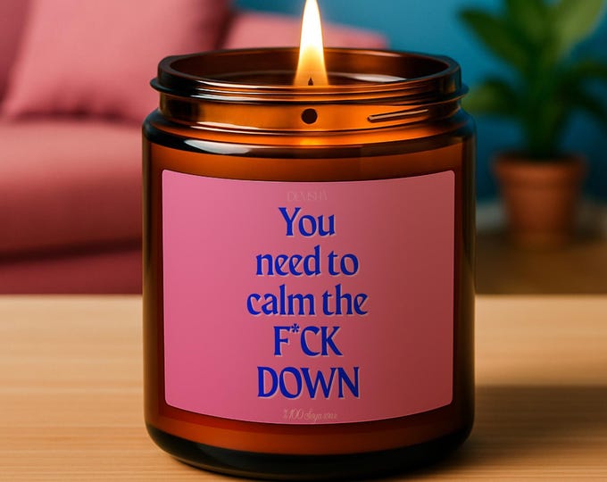 You Need to Calm The Fck Down Candle, Sarcastic Candle, Scented Candle, Sassy Candle, Funny Candle Gift, Candle Home Decor, Gift for Her