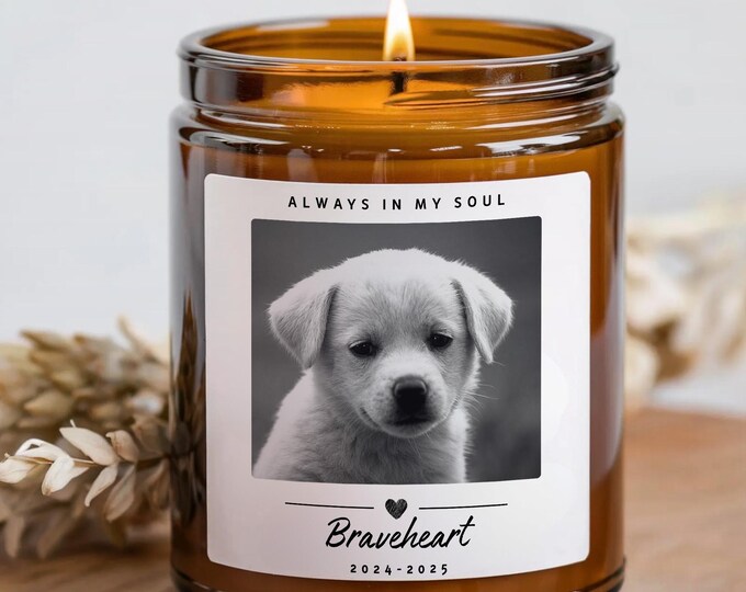 Custom Pet Memorial Candle, Pet Remembrance Gift, Pet Sympathy, Memorial Candle, Loss of Dog, Dog Remembrance, Memorial Pet, Candle,Pet Gift