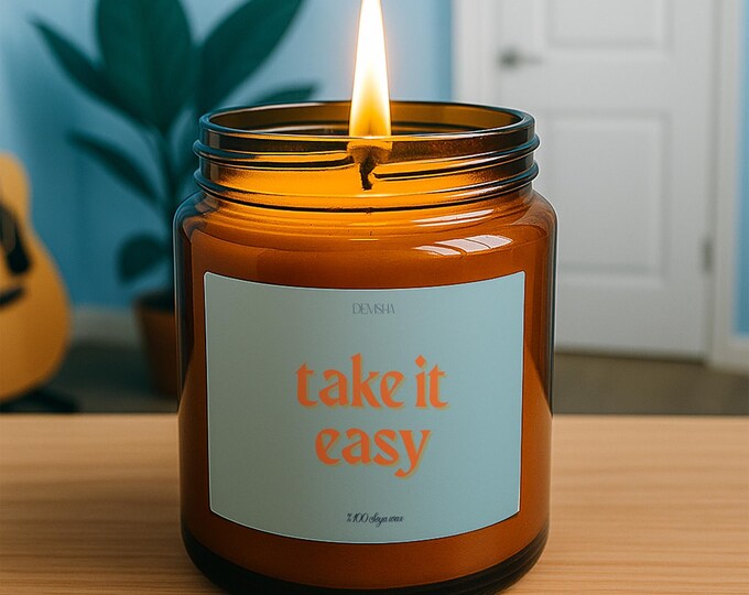 Funny Take it Easy Candle, Sarcastic Candle, Scented Candle, Sassy Candle, Funny Candle Gift, Candle Gift, Gift for Her, Candle