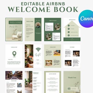 Editable Airbnb Welcome Book Canva Template, Vacation Rental Guide, Guest Book Template, Host Welcome Pack, Printable Welcome Binder
