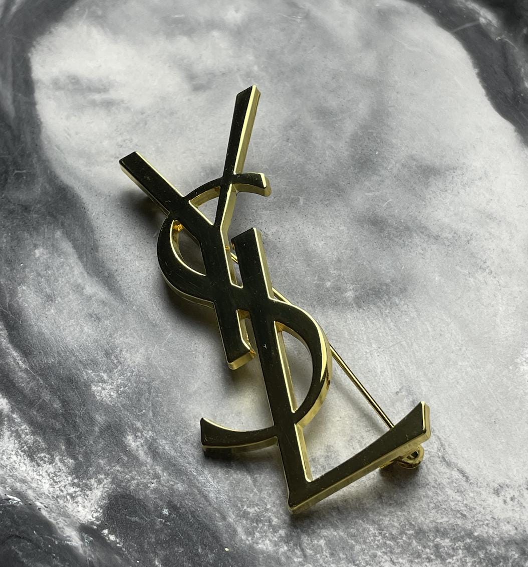 Gold Ysl Brooch - Etsy