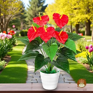 Künstliche Lilien (Real Touch) mit Zwei Blüten und Knospe – Realistische Lilien in 4 Farben, Hochzeitsstrauß, Tischdekoration, Home Decor