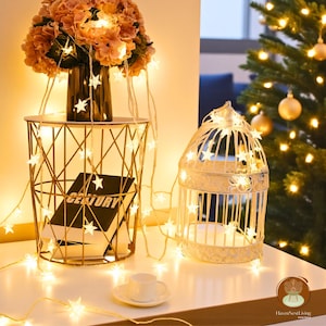 Fee Lichterketten, batteriebetriebene Sternenlichter, warmweiße mehrfarbige LED-Batterie betrieben, Fee Nachtlicht für Weihnachtsferien Dekorationen