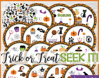 Trick or Treat SEEK IT, Match Game, Halloween Party Game, Classroom Party Game, Family Game Night - Printable Instant Download by Lisa