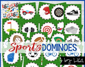 Printable SPORTS Game, DOMINOES, Team Party Activity, Team Party Favor, Coaches Gift + BONUS Match Game - Instant Download by Lisa