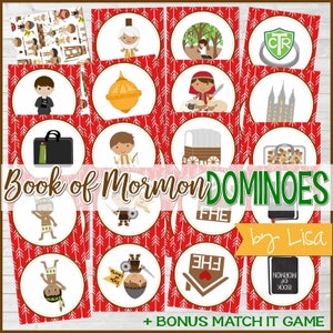 Libro de Mormón DOMINÓ, Juego Primario, LDS Imprimible, Juegos del Libro de Mormón, Juego FHE, Tiempo para Compartir - Descarga Instantánea Imprimible