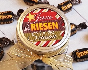 JESUS is the Reason for the Season - RIESEN Gift Tag, Christmas - Printable INSTANT Download