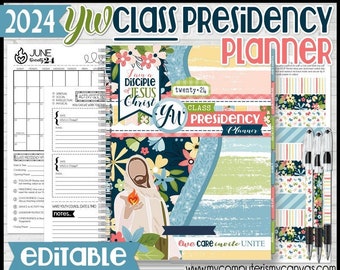 EDITABLE 2024 YW CLASS Presidency Planner, Young Women, I am a Disciple of Jesus Christ, lds Youth Calendar Printables - Instant Download