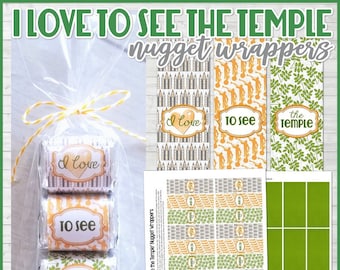 I Love to See the Temple Nugget Wrappers, LDS Temple Printable, Handout or Gift Idea, Temple Lesson Handout - Printable Instant Download