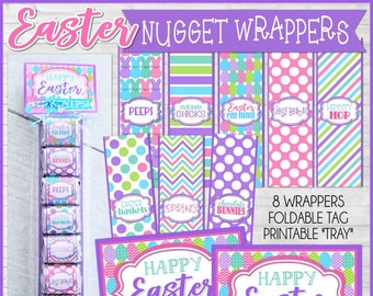 EASTER Chocolate Nugget Wrappers, Party Favor or Treat - Printable INSTANT Download