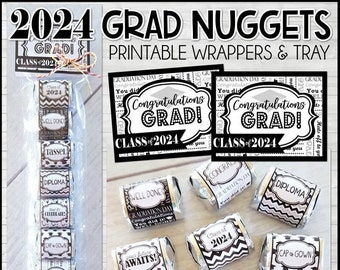 2024 GRADUATION Nugget Wrappers, Graduation Gift Idea, Graduation Party Favor, Gift, Class of 2024, Party Printables - Instant Download