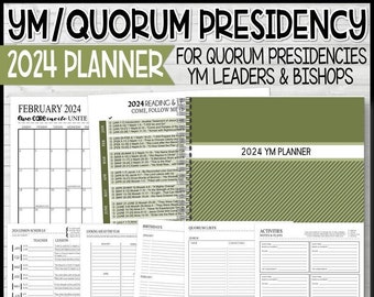 EDITABLE 2024 YM Quorum Presidency & YM Advisor Planner, Young Men's Calendar, Priesthood Quorum Calendars, lds - Printable Instant Download