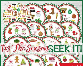 Tis the Season Christmas SEEK IT Match Game, Party Printables, Family Game Night, Matching Game Cards - Printable Instant Download by Lisa