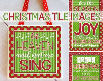 Christmas Tile Art, Christmas Gift Ideas, Christmas Printables, Christmas Sayings, Christian Christmas Craft - Printable Instant Download