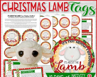 NATIVITY Christmas Gift Tags, It's About the LAMB Christmas Tradition, Christmas Gift Idea, Scripture Advent - PRINTABLE Instant Download
