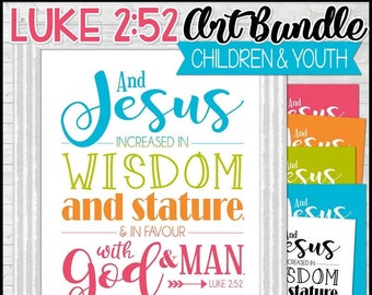 LUKE 2:52 Scripture Art, NEW Children & Youth Program, Latter-day Saints, Subway Art, Youth, YW, Primary  - Printable Instant Download