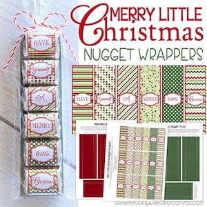 Have Yourself a Merry Little Christmas Nugget Wrappers, Christmas Nugget Wrappers, Holiday Gift Idea - PRINTABLE Instant Download