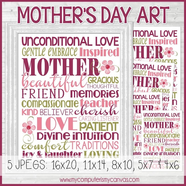 Mother's Day Subway Art, Mother's Day Gift, Mother's Day Print, MAY Subway Art, Digital Print - Printable INSTANT DOWNLOAD