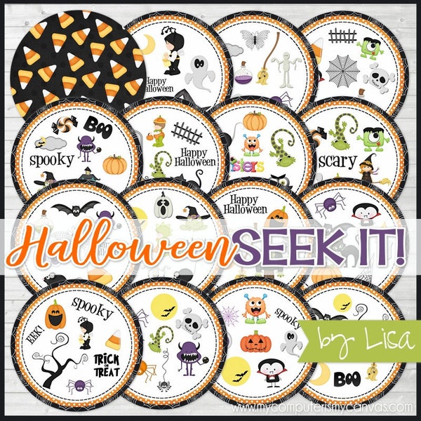 Halloween SEEK IT Match Game, Halloween Printables, Party Games, Class Party Game, Matching Game Cards - Printable Instant Download by Lisa