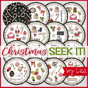Weihnachten SEEK IT Match-Spiel, Weihnachts-Printables, Party, Familien-Spielabend, passende Spielkarten - druckbare Sofort-Download von Lisa