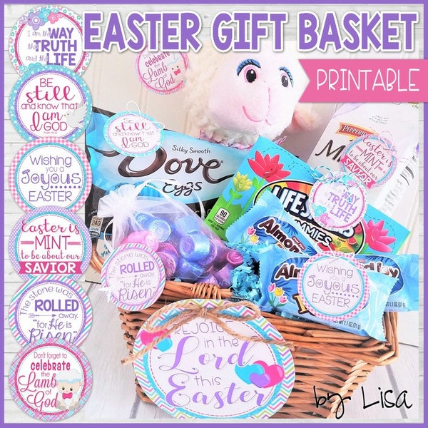 RELIGIOUS Easter Basket Gift Tags, Christian Easter Gifts, Easter Basket Stuffers, Easter Cards & Tags - Printable Instant Download by Lisa