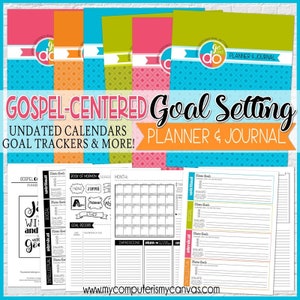 Goal Planner, GOSPEL GOAL SETTING Planner Journal, Goal Tracker, Children & Youth Program, 2020 yw, Luke 2:52 - Printable Instant Download