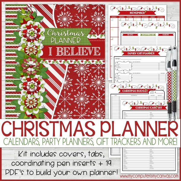 Christmas Planner Kit, Holiday Planning Kit, Gift Planner, Holiday Organizer, Christmas BINDER - PRINTABLE Instant Download