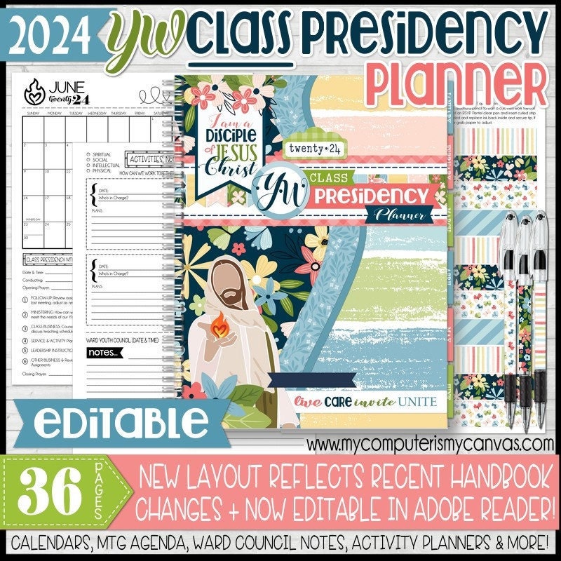 2024 YOUNG WOMEN Presidency Planner {EDITABLE} PRINTABLE – My Computer is  My Canvas
