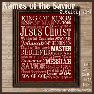 Names of the Savior Christmas Subway Art Printable INSTANT Download image 2