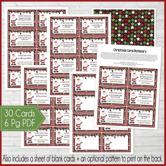 Christmas carol pictionary list Clearance