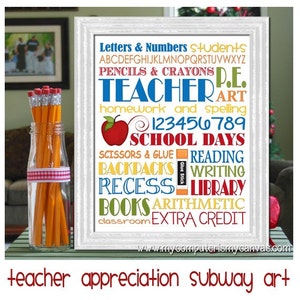 Teacher School Days Subway Art Printable INSTANT Download image 2