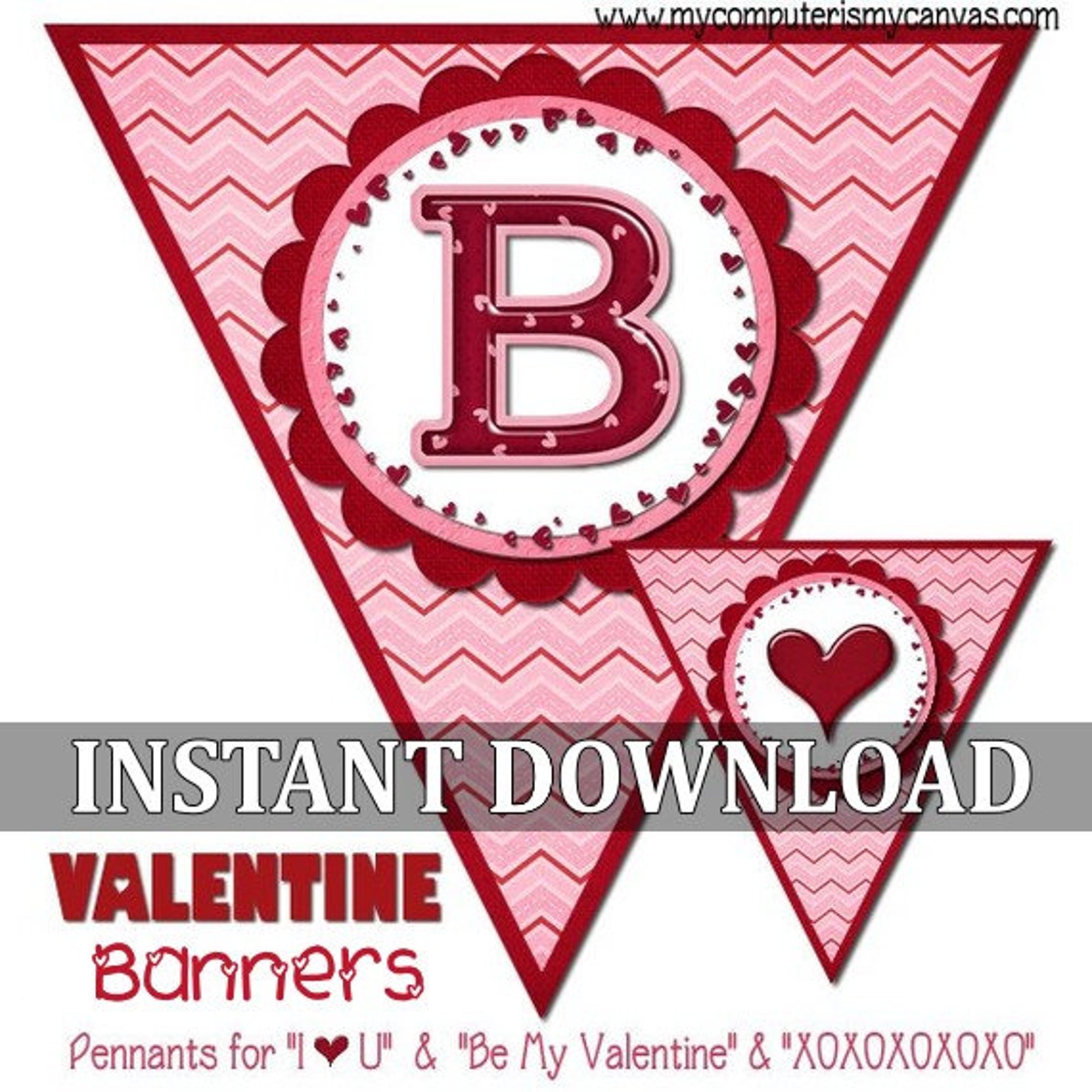Be My Valentine Banner Printable INSTANT DOWNLOAD Etsy