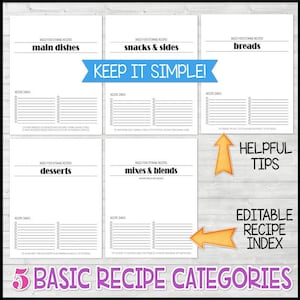 FOOD STORAGE Recipe Binder, Emergency Preparedness, Printable RECIPE Organizer, Emergency Prep, Prepper Printable Instant Download image 5