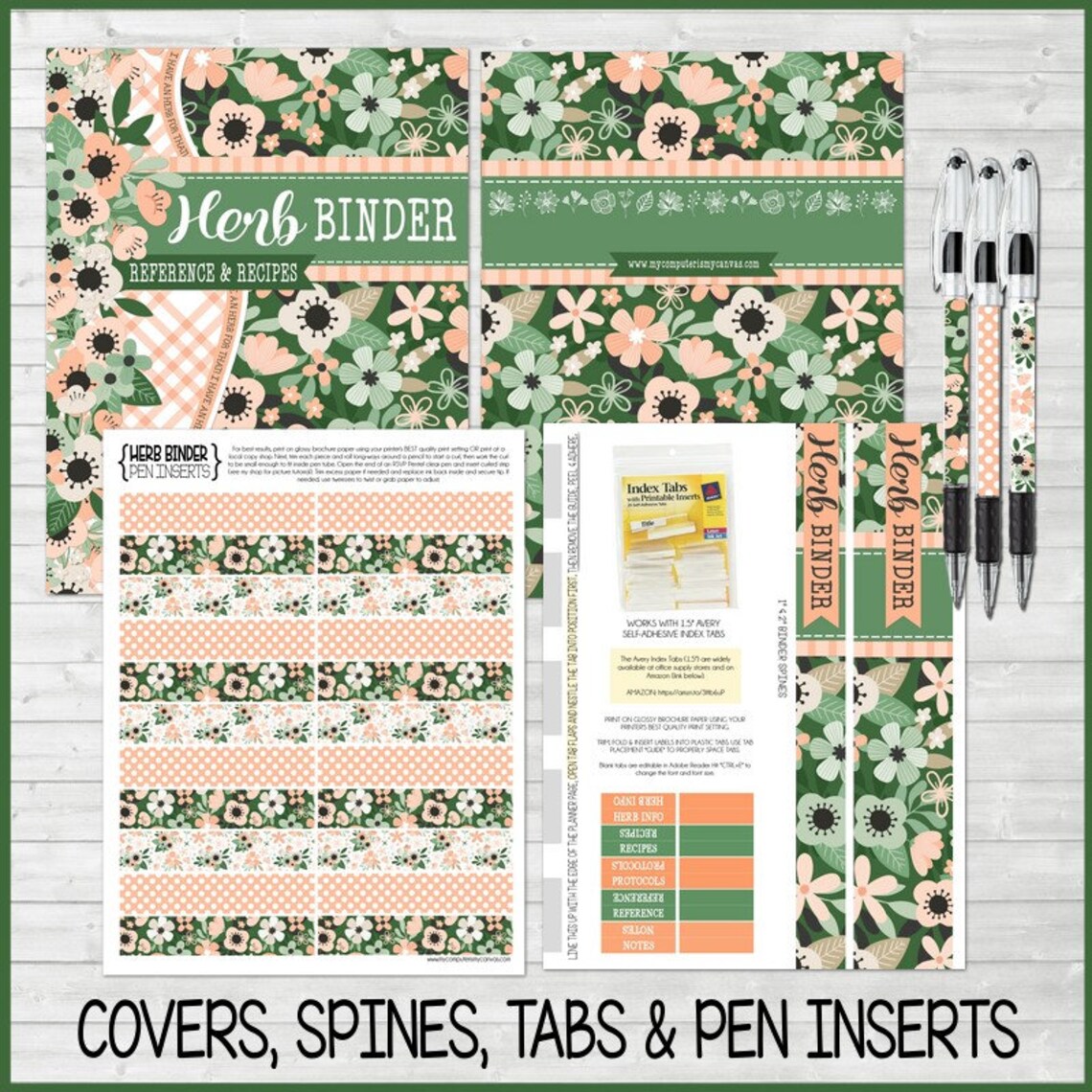 HERB BINDER KIT Printable Herbal Medicine Journal Herbal Etsy