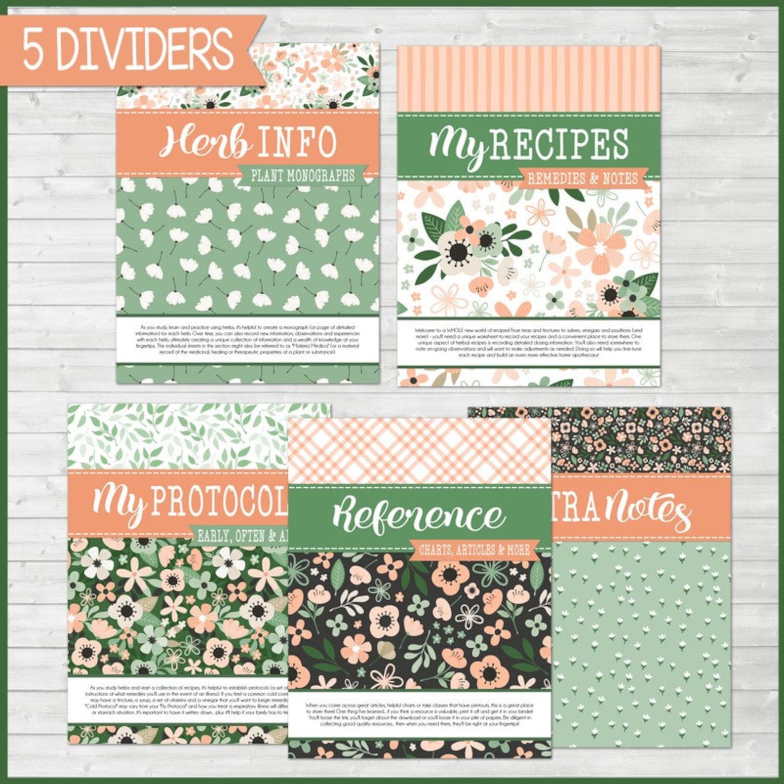 HERB BINDER KIT Printable Herbal Medicine Journal Herbal Etsy