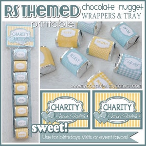 RELIEF SOCIETY Chocolate Nugget Wrappers, LDS, Visiting Teaching, Favor, Gift, Handout - Printable Instant Download