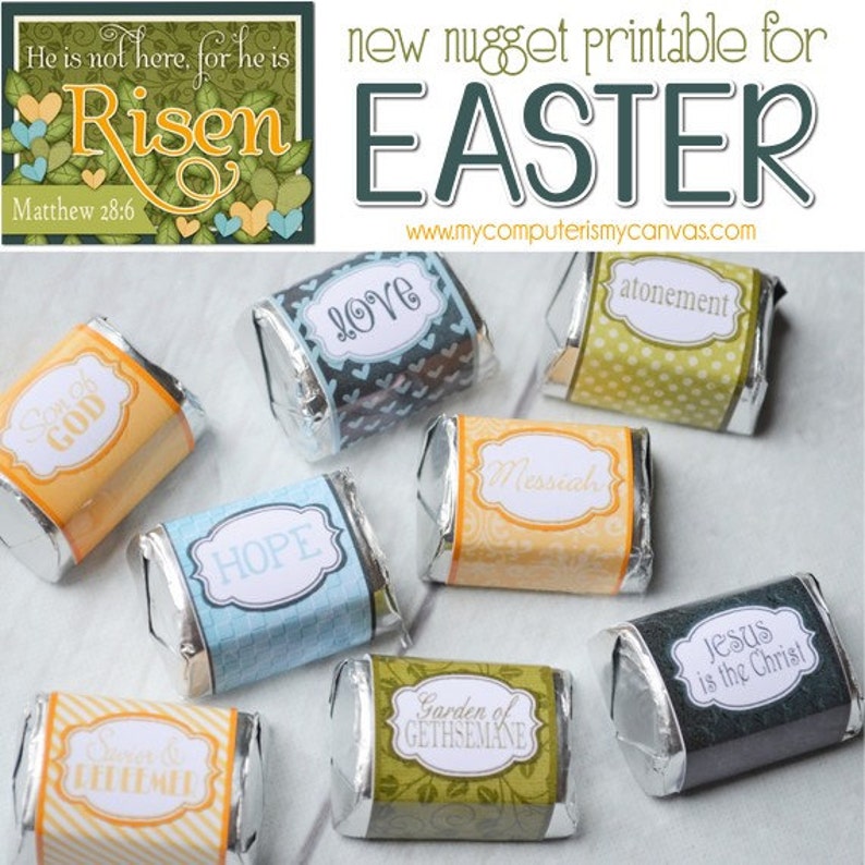 EASTER Resurrection Nugget Wrappers, Jesus Christ CHRISTIAN Printable Instant Download image 3