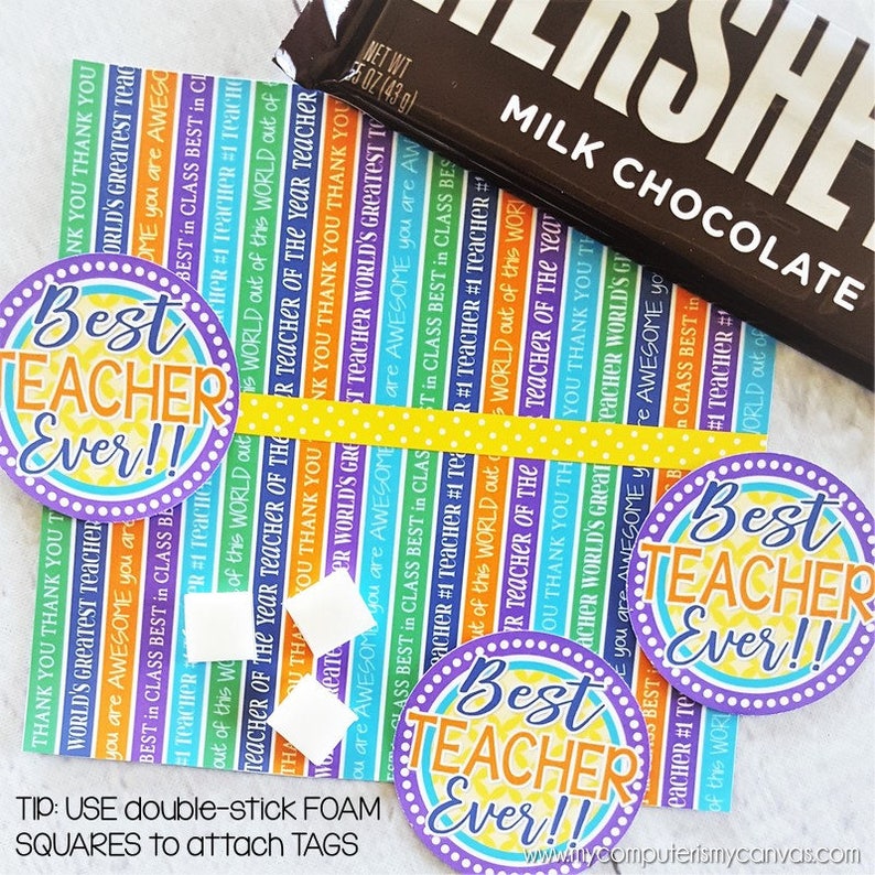 Best Teacher Ever Chocolate Bar Wrapper TEACHER GIFT IDEA
