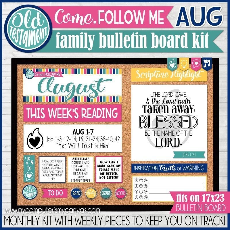 AUGUST 2022 Come Follow Me Family FULL Bulletin Board Kit Old Etsy