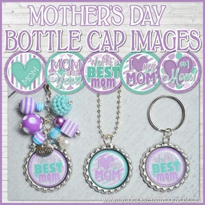 World&#39;s BEST MOM Bottle Cap Images, 1 INCH Round Images, Mother&#39;s Day Inchie - Printable Instant Download