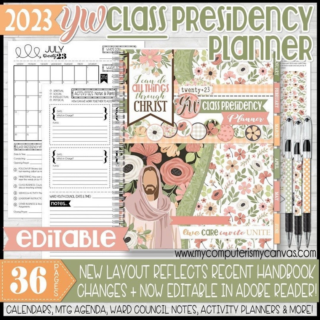 EDITABLE 2023 YW CLASS Presidency Planner Young Women I Can - Etsy