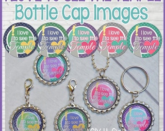 I Love to See the TEMPLE Bottle Cap Images, LDS Primary Song, 1 Inch Round Images - Printable Instant Download