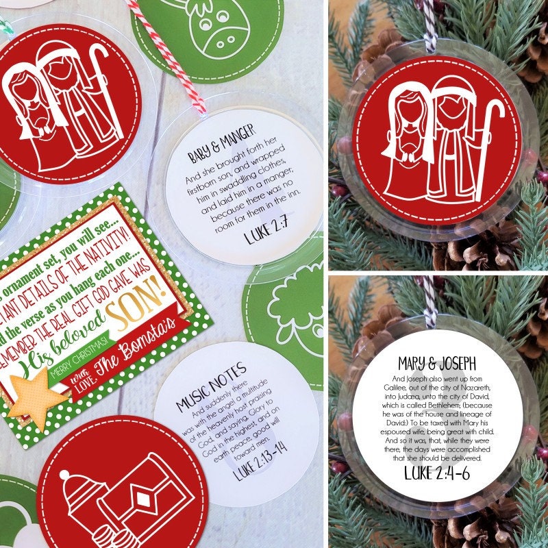 NATIVITY Ornament Set Nativity ICONS PRINTABLE Gift Tags | Etsy
