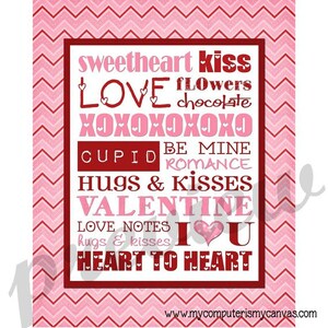 Valentine Subway Art - Printable INSTANT DOWNLOAD - Etsy