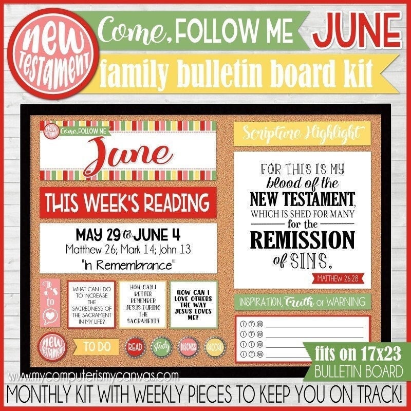 JUNE 2023 Come Follow Me Family FULL Bulletin Board Kit New Etsy