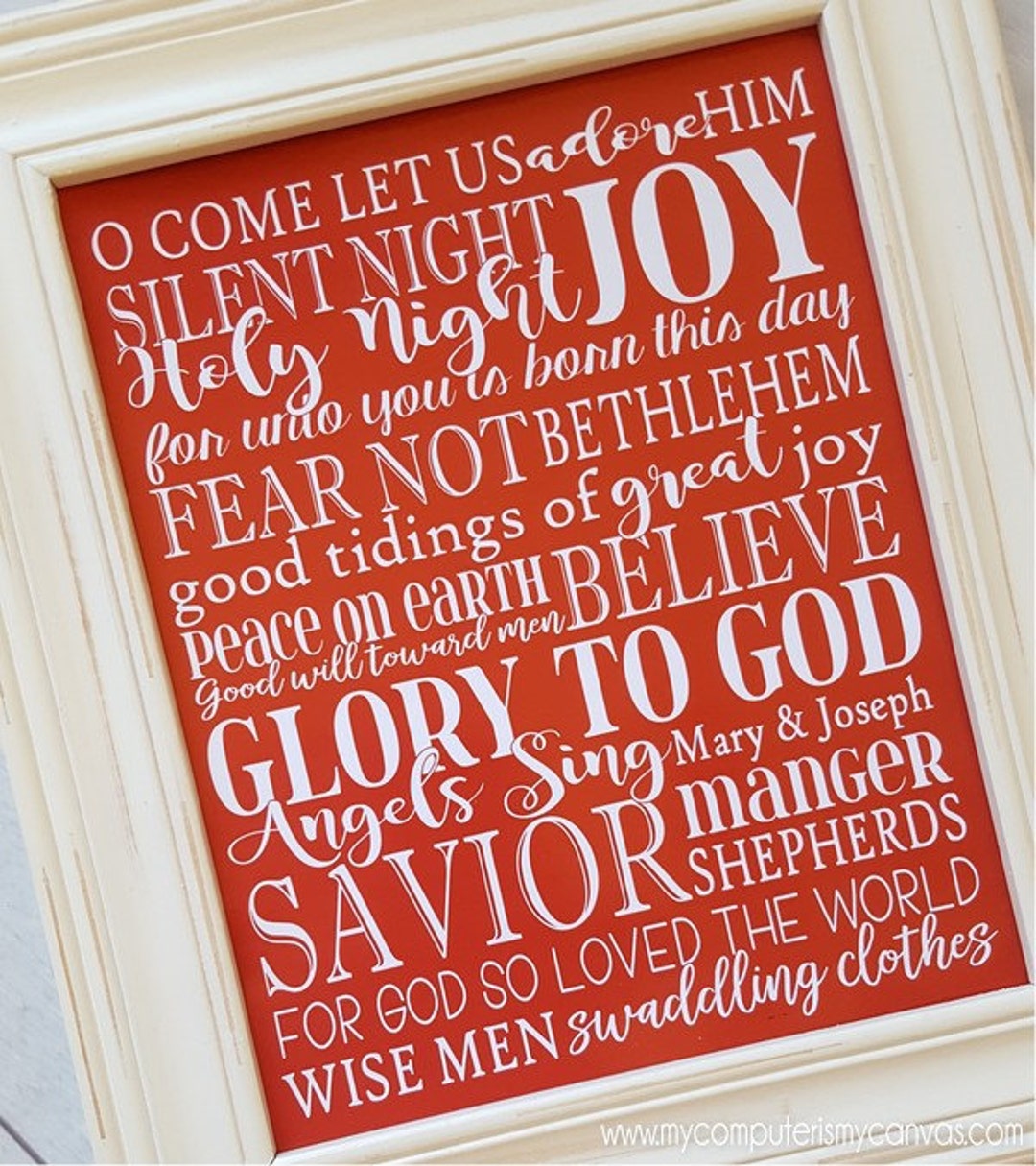 NATIVITY Art, Christmas Subway Art, Religious Print, Jesus Christ ...