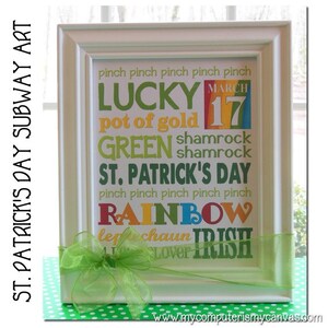 St. Patrick's Day or March Subway Art - Printable INSTANT DOWNLOAD - Etsy
