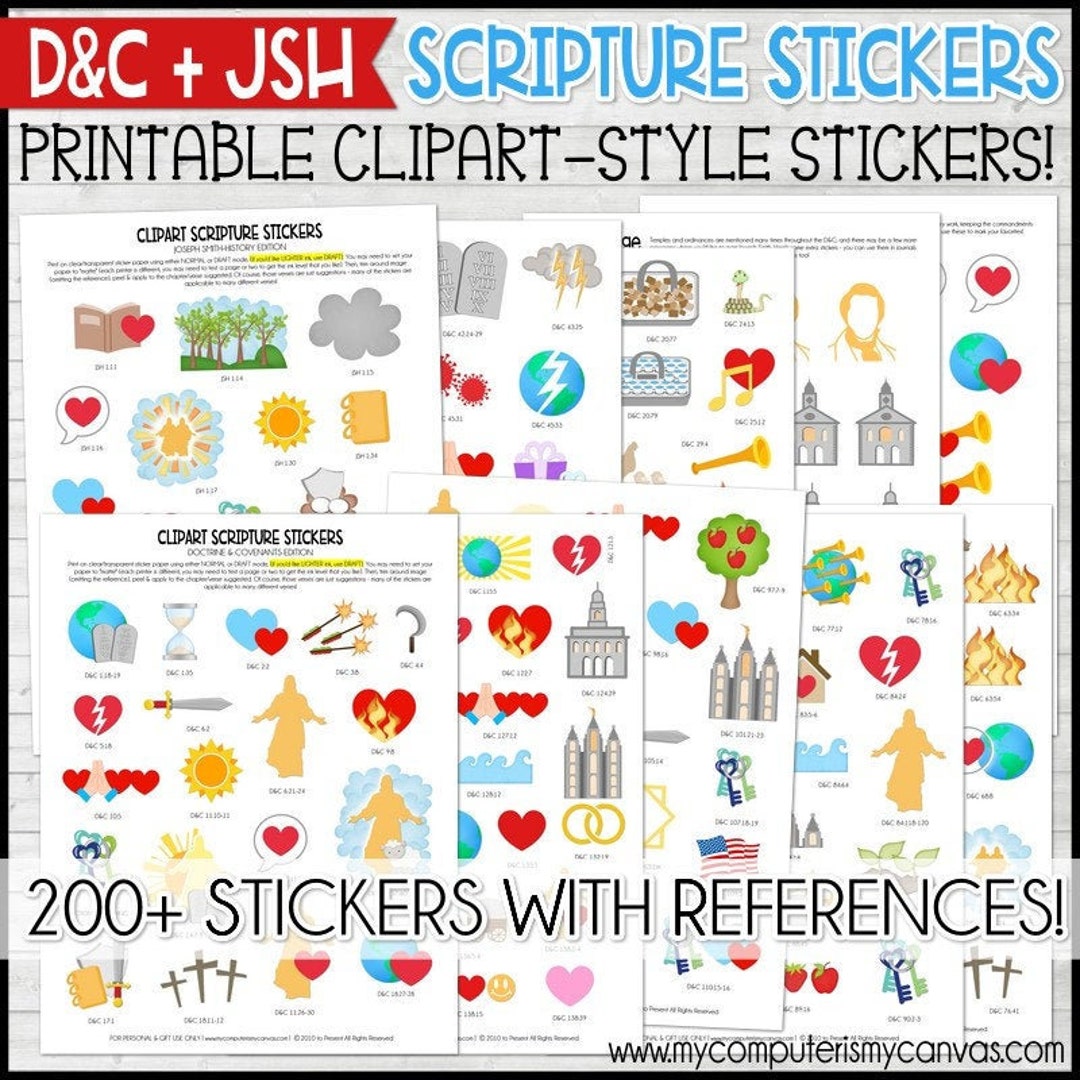 OLD TESTAMENT Scripture Stickers, PRINTABLE Clipart Stickers, 2022